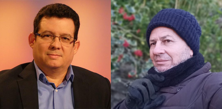 Los escritores Amir Valle y Rafael Vilches Proenza.