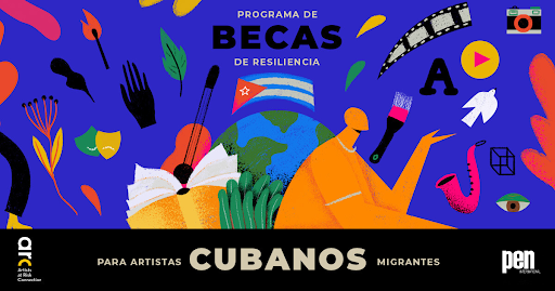 Cartel de Beca de Resiliencia para Artistas Cubanos Migrantes en su Segunda Edición.